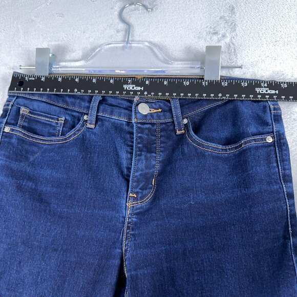 Levi's 314 Shaping Straight Jeans Denim Stretch Mid Rise Women Dark Blue Size 28 - Picture 8 of 12